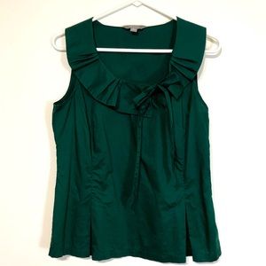 Merona | Emerald Green Tie-Neck Sleeveless Blouse Size M